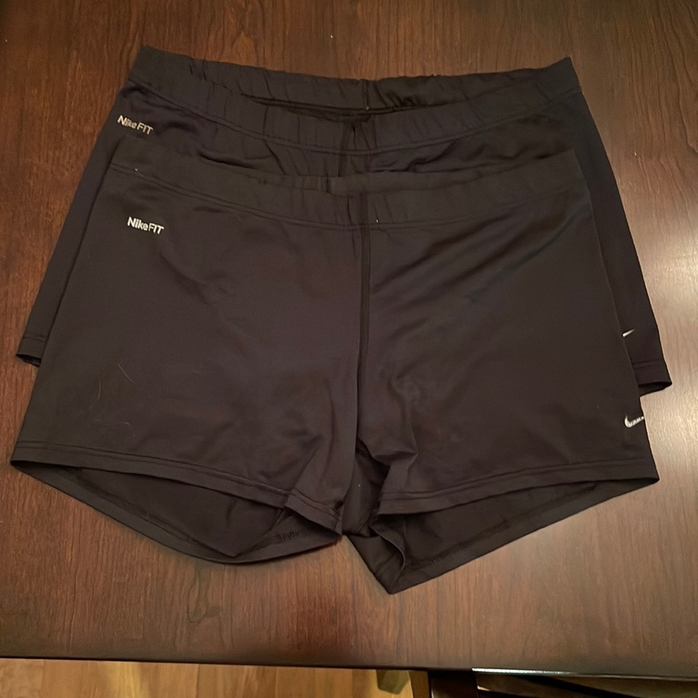 Set of 2- Nike Dri Fit Black Large Workout Shorts